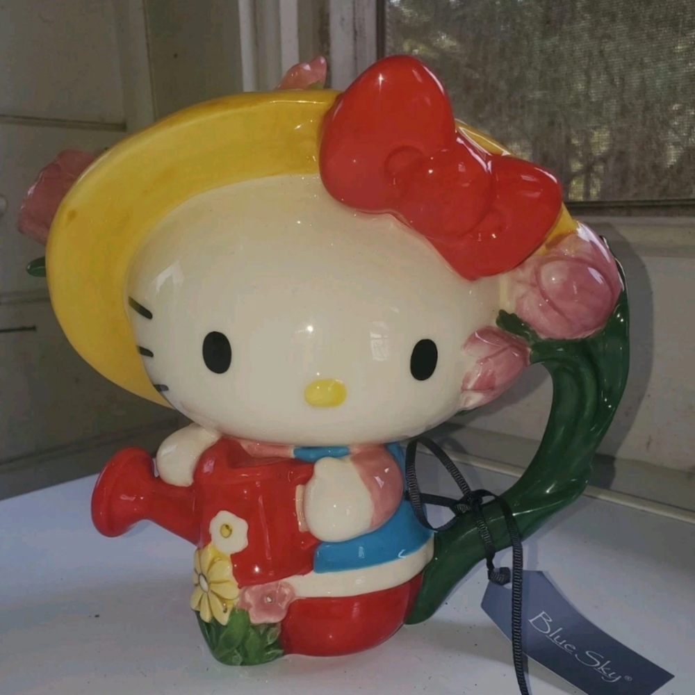 Blue Sky Clayworks Hello Kitty Gardener Teapot